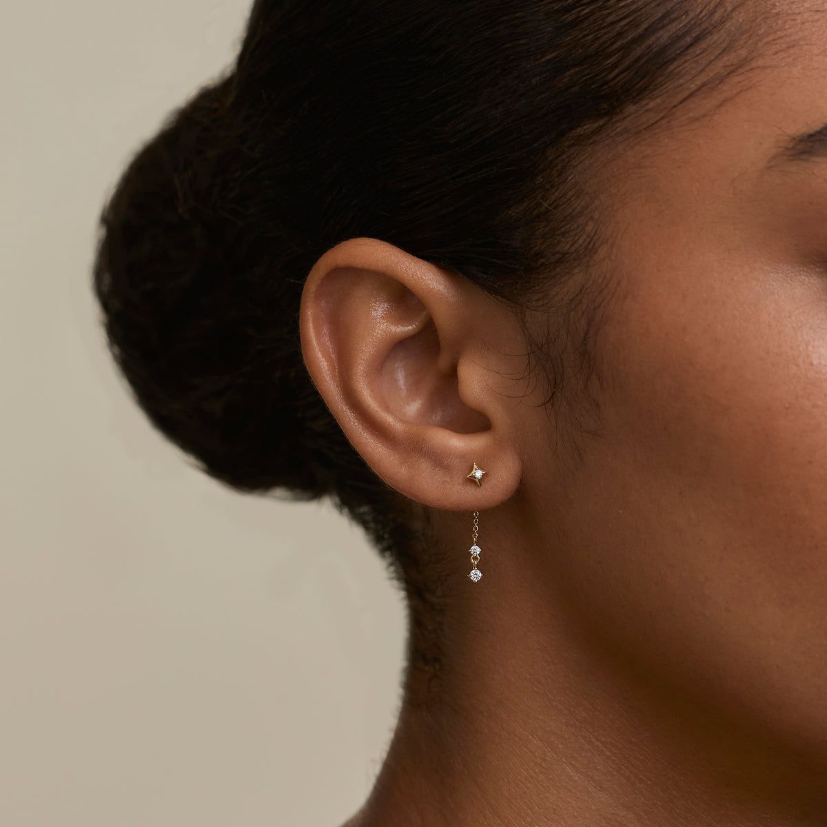 Cosmic Star Drop Studs Cracker in Gold-Astrid & Miyu