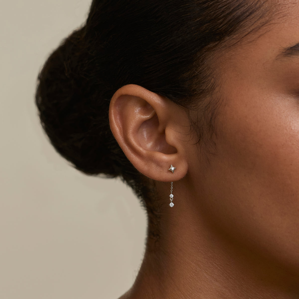 Cosmic Star Drop Studs Cracker in Silver-Astrid & Miyu