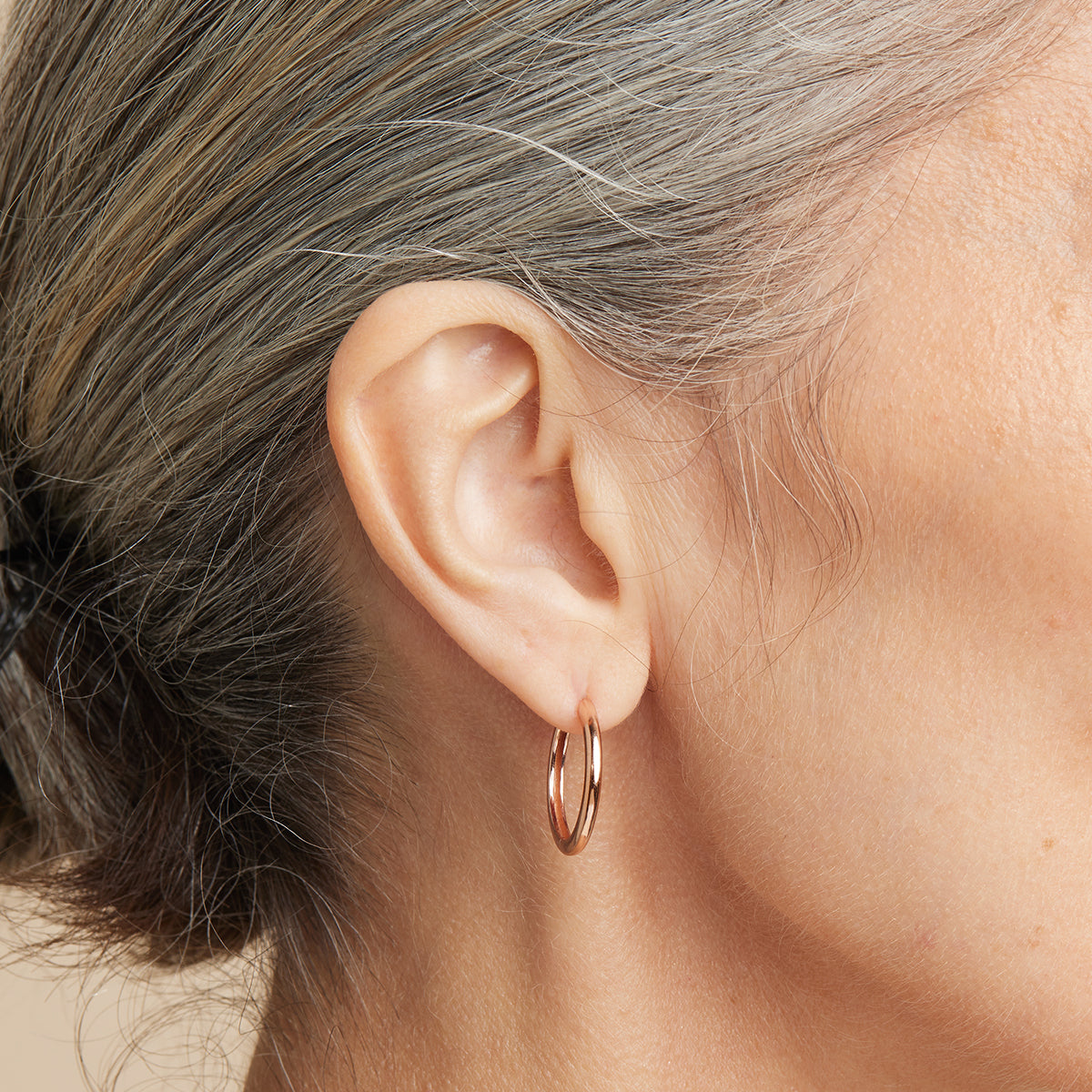 18k Rose Gold Plated Jewellery - Essential Medium Hoops in Rose Gold - Hoop Earrings - Astrid & Miyu