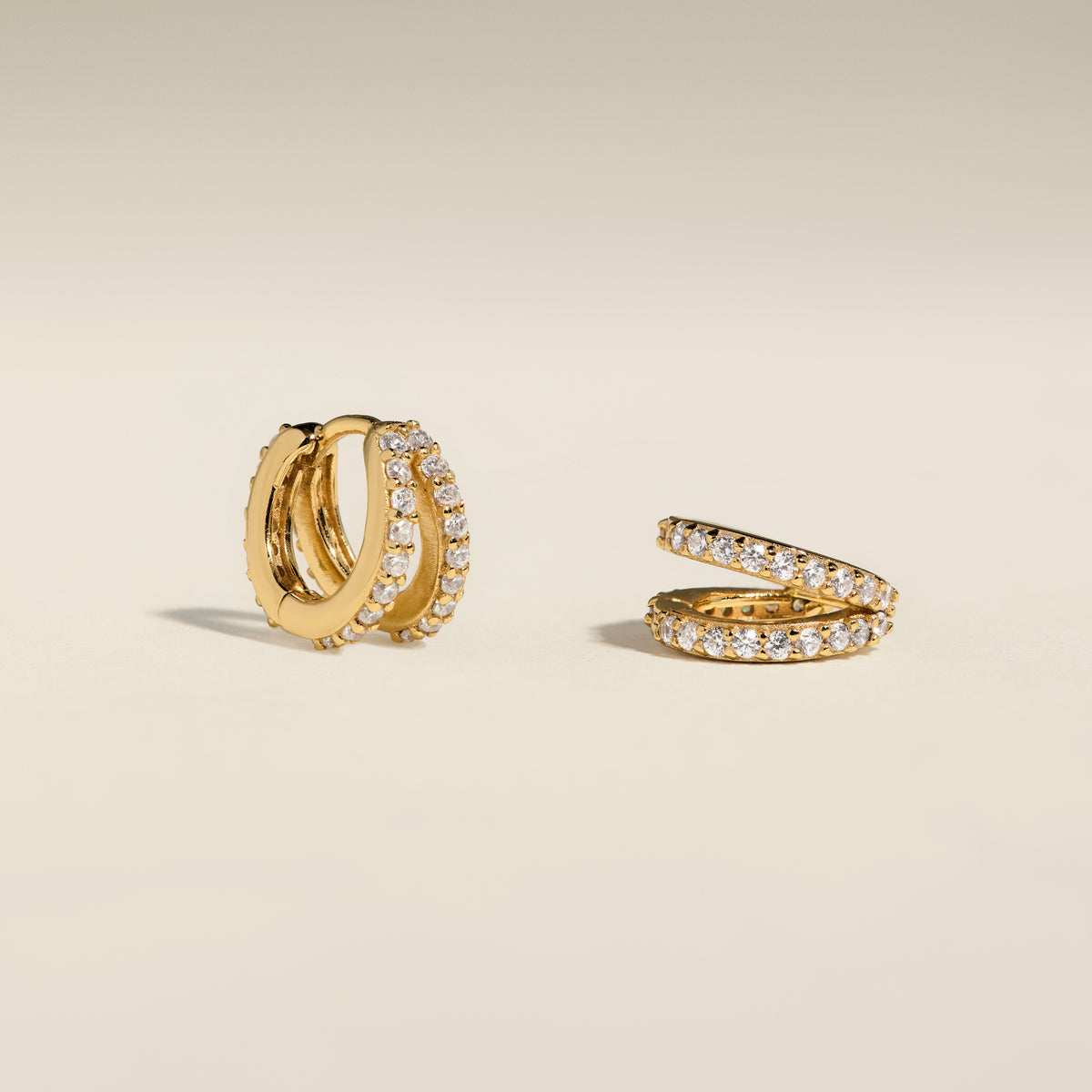 Illusion Crystal Huggies in Gold-Astrid & Miyu