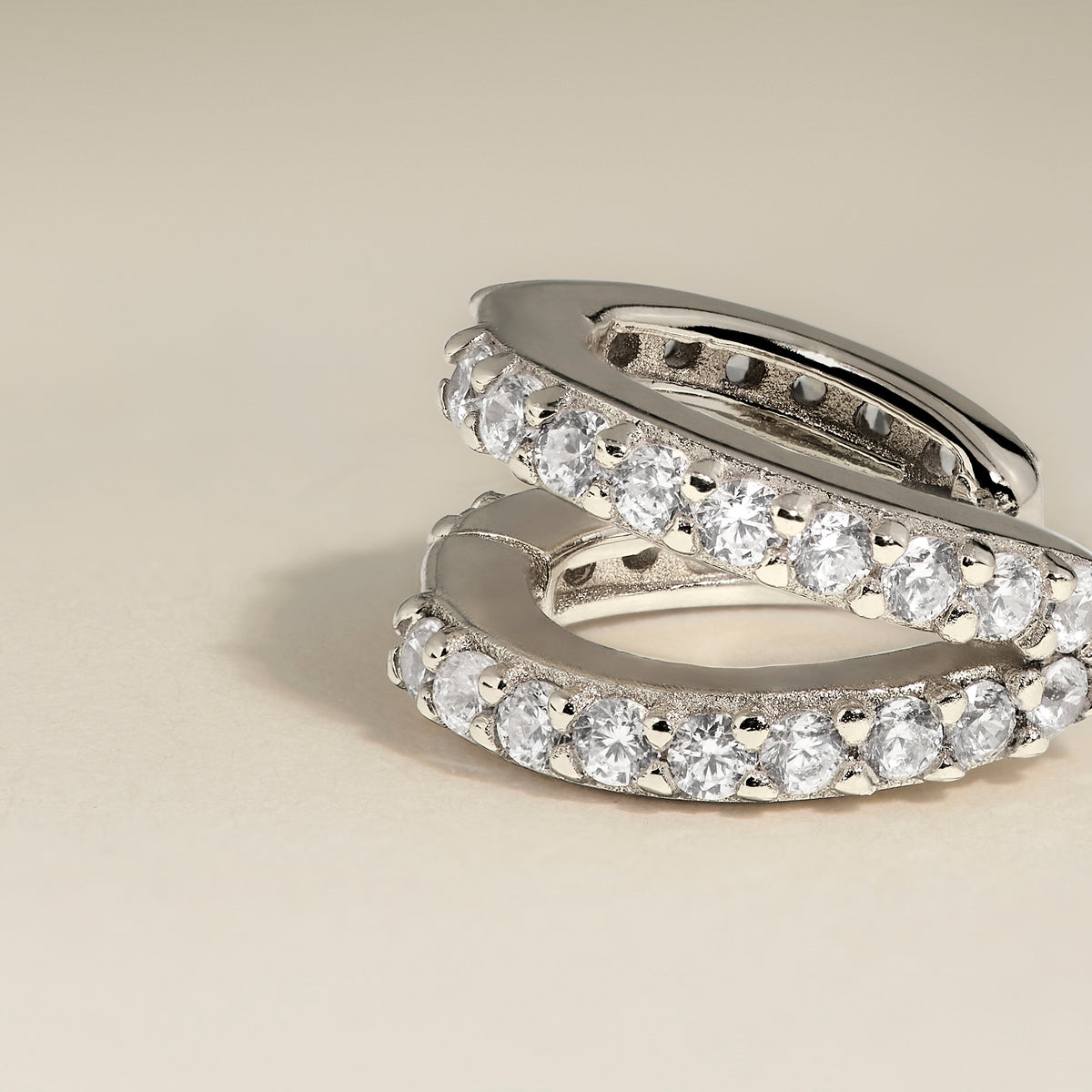 Illusion Crystal Huggies in Silver-Astrid & Miyu
