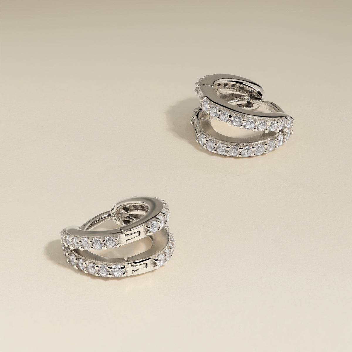 Illusion Crystal Huggies in Silver-Astrid & Miyu