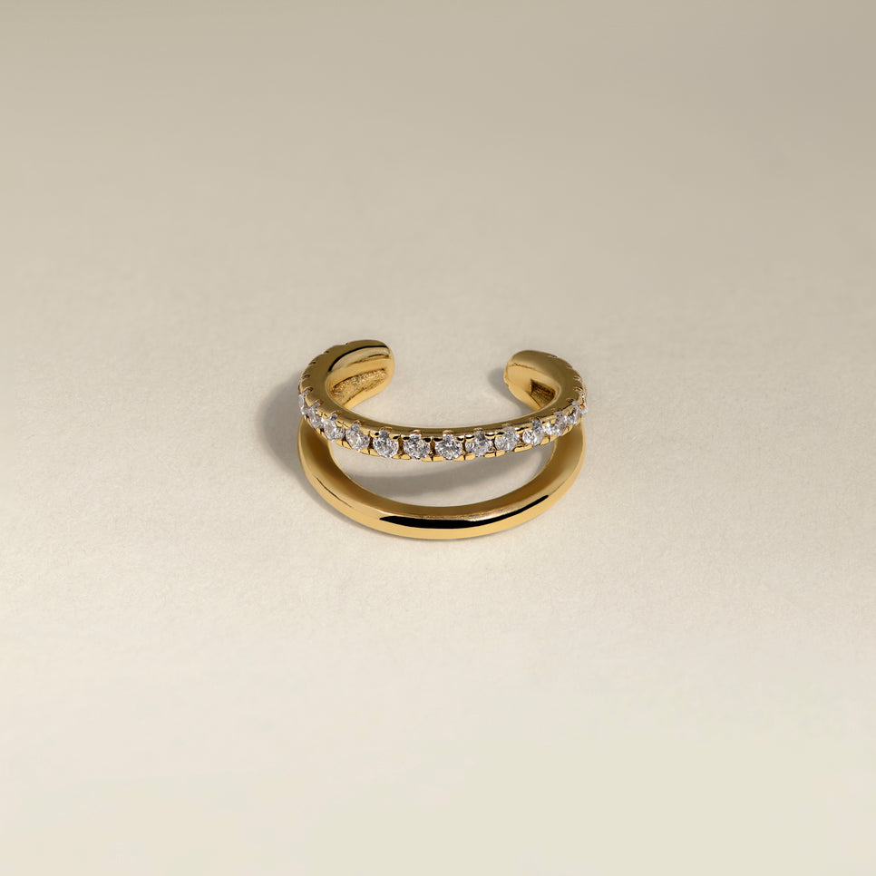 Illusion Crystal Ear Cuff in Gold-Astrid & Miyu