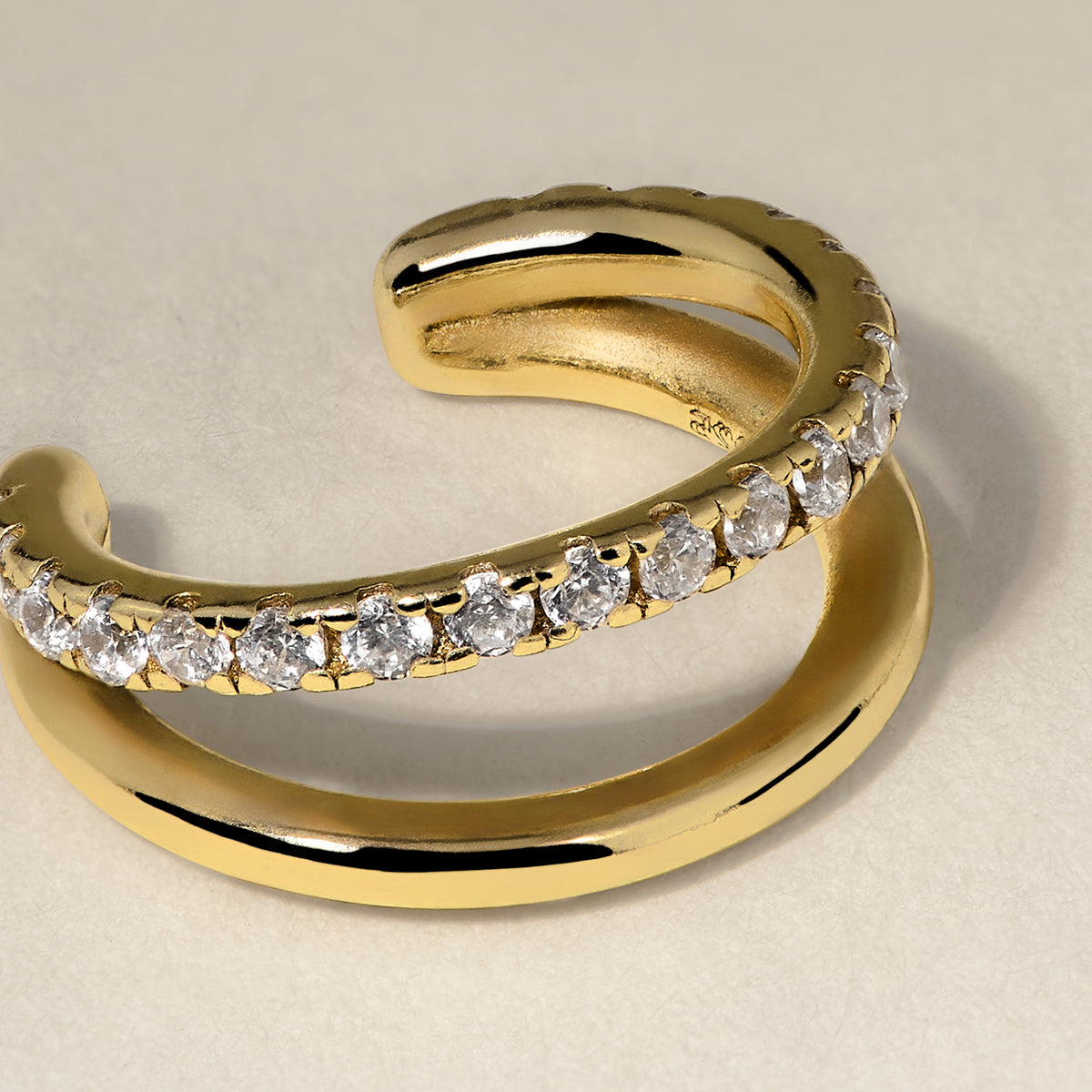 Illusion Crystal Ear Cuff in Gold-Astrid & Miyu
