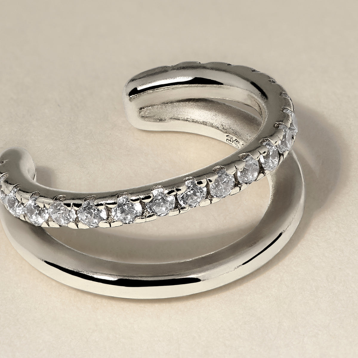 Illusion Crystal Ear Cuff in Silver-Astrid & Miyu