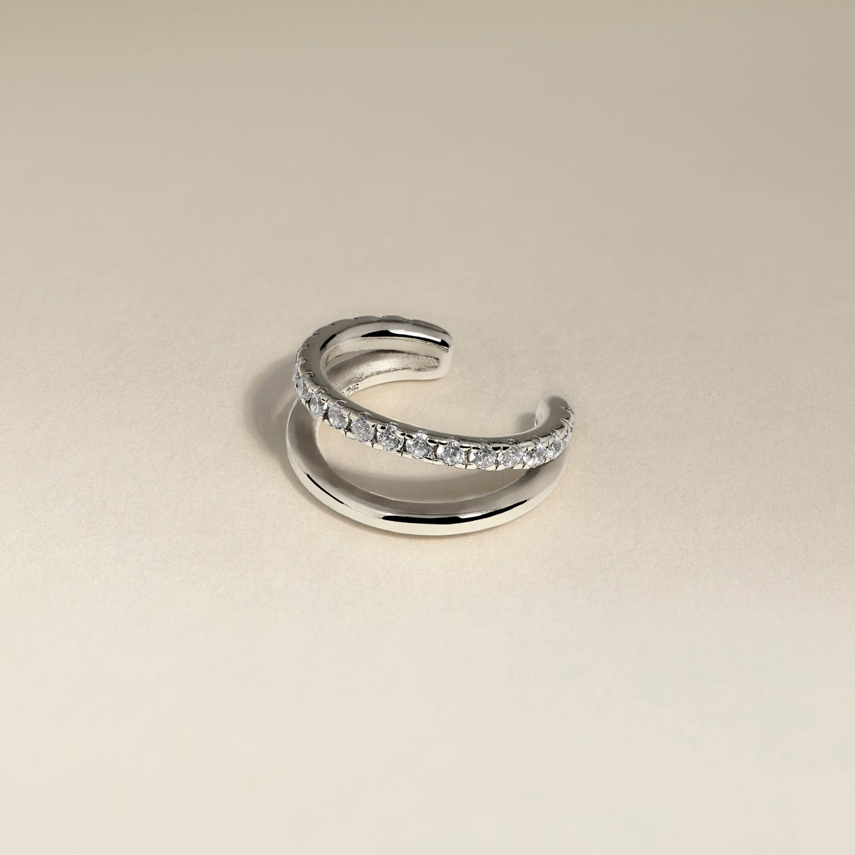 Illusion Crystal Ear Cuff in Silver-Astrid & Miyu