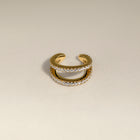 Illusion Double Crystal Ear Cuff in Gold-Astrid & Miyu