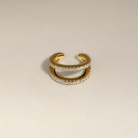 Illusion Double Crystal Ear Cuff in Gold-Astrid & Miyu