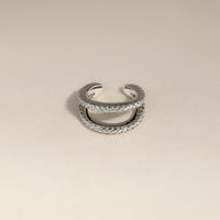 Illusion Double Crystal Ear Cuff in Silver-Astrid & Miyu