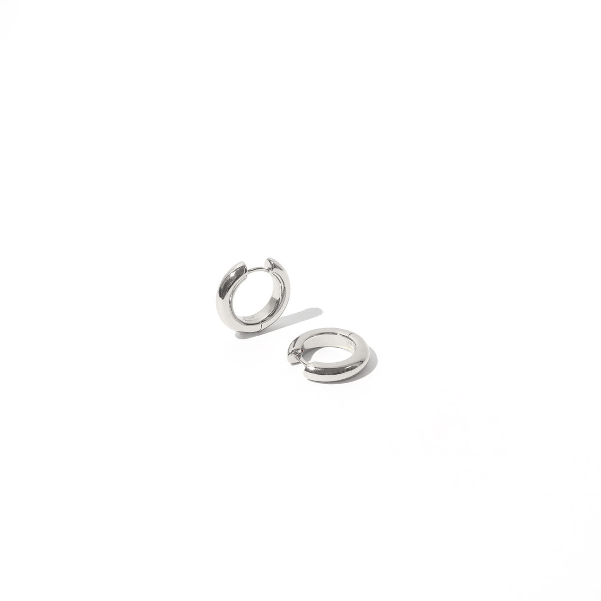 Bold Medium Hoops in Silver flatlay