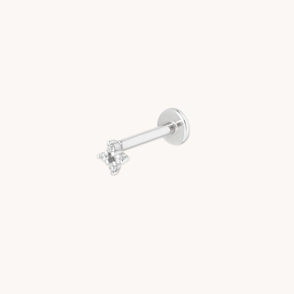 Cosmic Star Crystal Piercing Stud in Solid White Gold-Astrid & Miyu