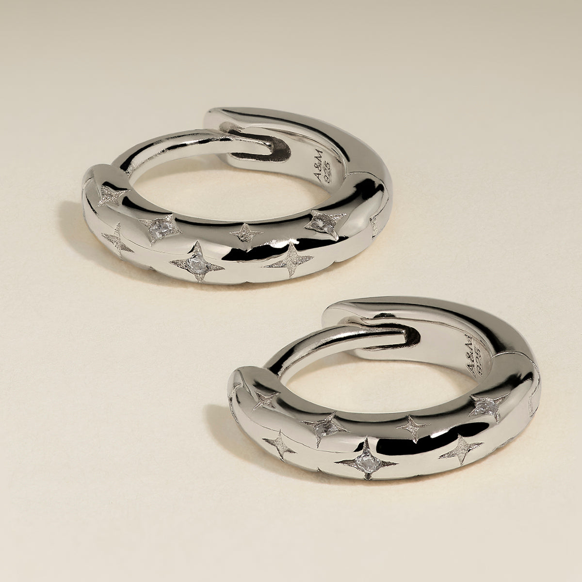 Cosmic Star Huggies in Silver-Astrid & Miyu