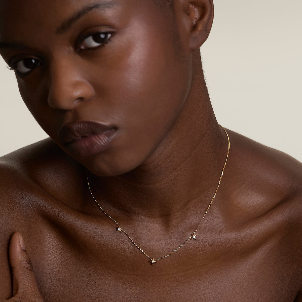 Cosmic Star Charm Necklace in Gold-Astrid & Miyu