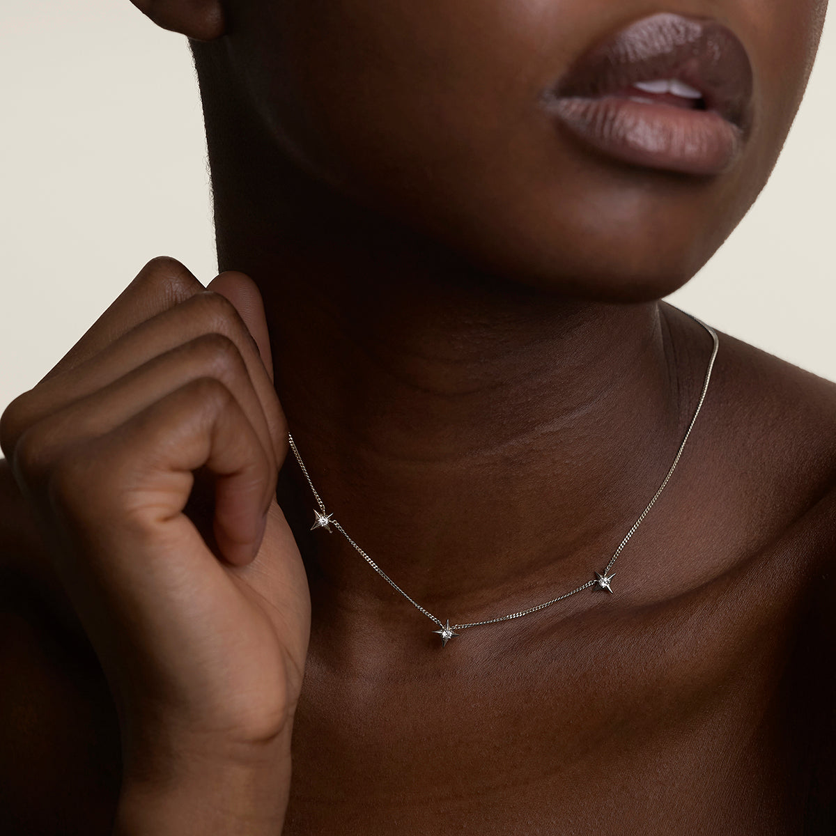 Cosmic Star Charm Necklace in Silver-Astrid & Miyu