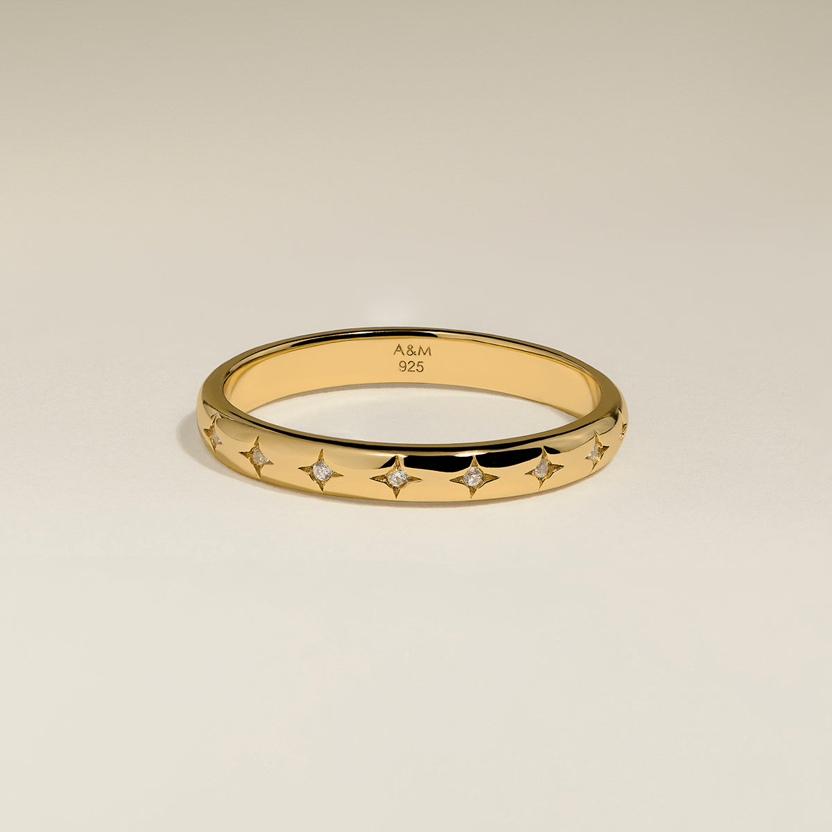 Cosmic Star Band Ring in Gold-Astrid & Miyu