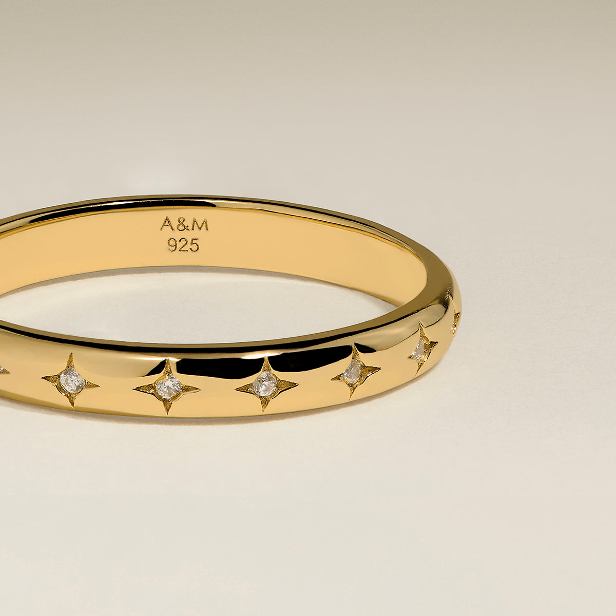 Cosmic Star Band Ring in Gold-Astrid & Miyu