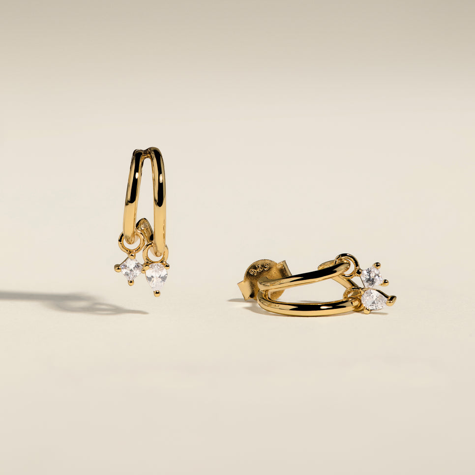 Celestial Crystal Huggies in Gold-Astrid & Miyu