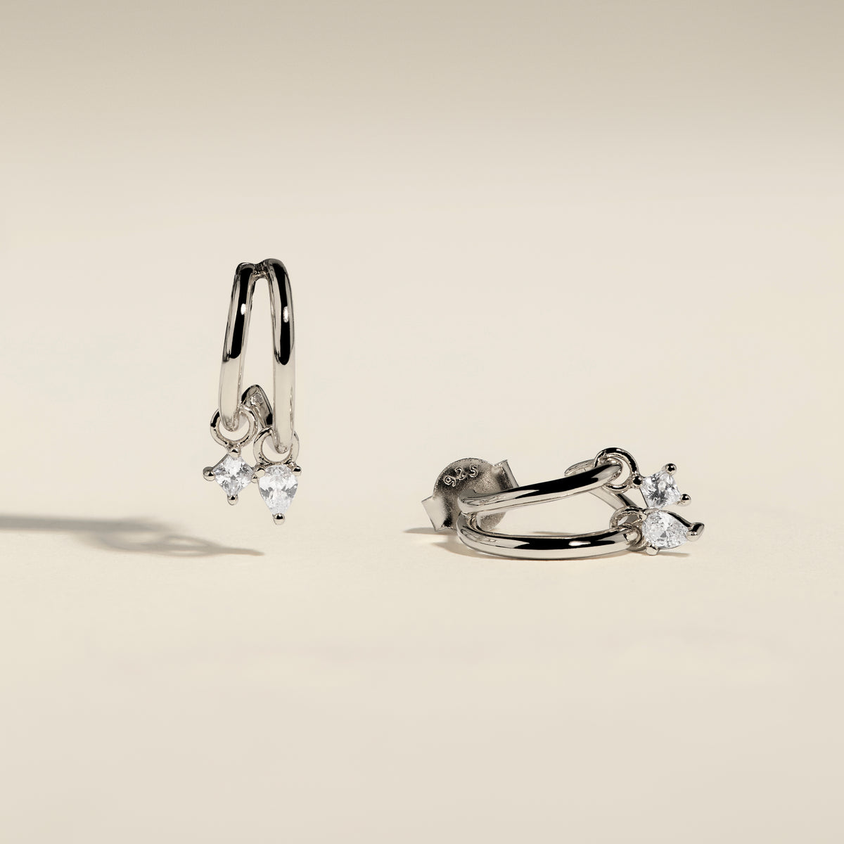 Celestial Crystal Huggies in Silver-Astrid & Miyu