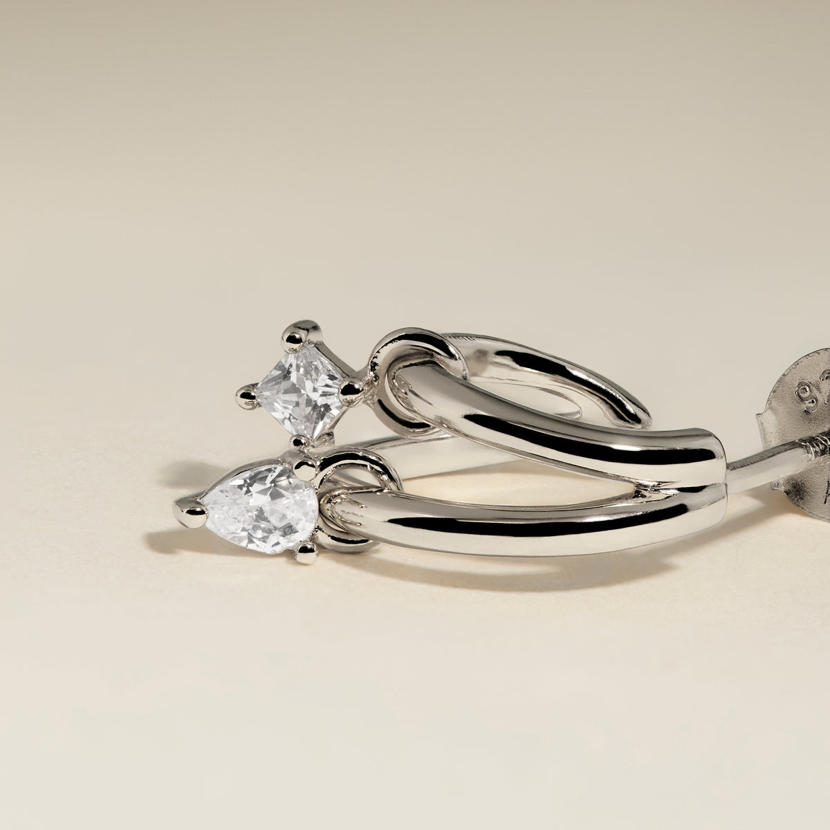 Celestial Crystal Huggies in Silver-Astrid & Miyu