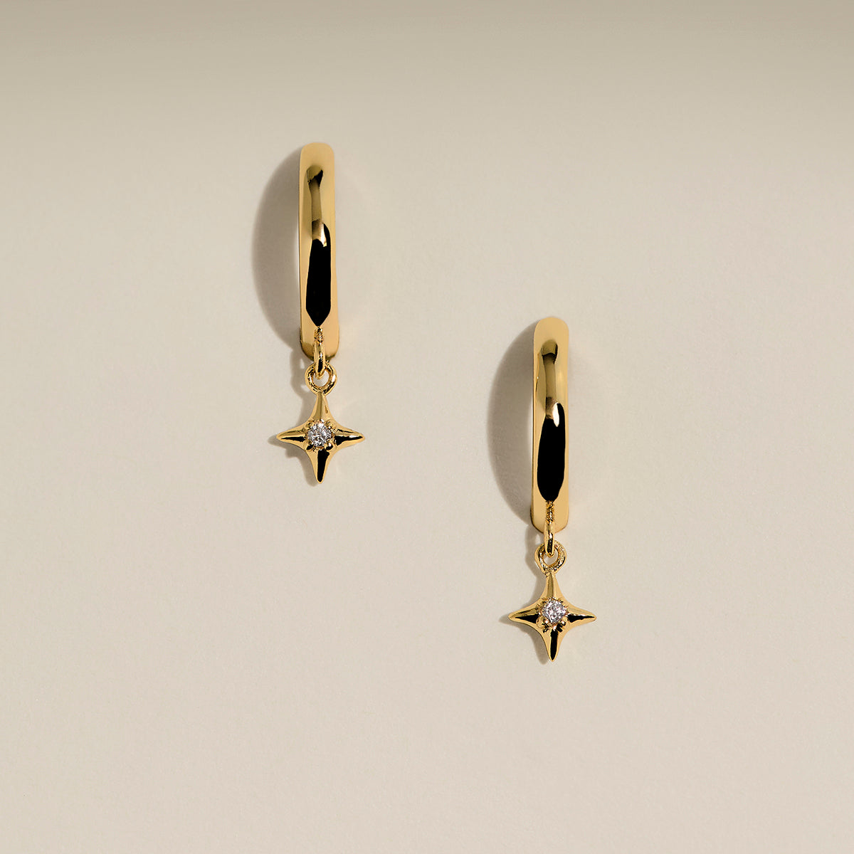Cosmic Star Charm Huggies in Gold-Astrid & Miyu