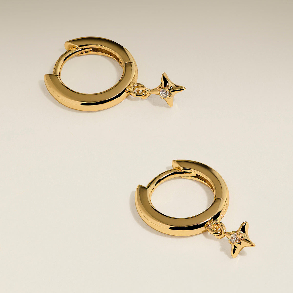 Cosmic Star Charm Huggies in Gold-Astrid & Miyu