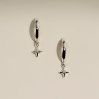 Cosmic Star Charm Huggies in Silver-Astrid & Miyu