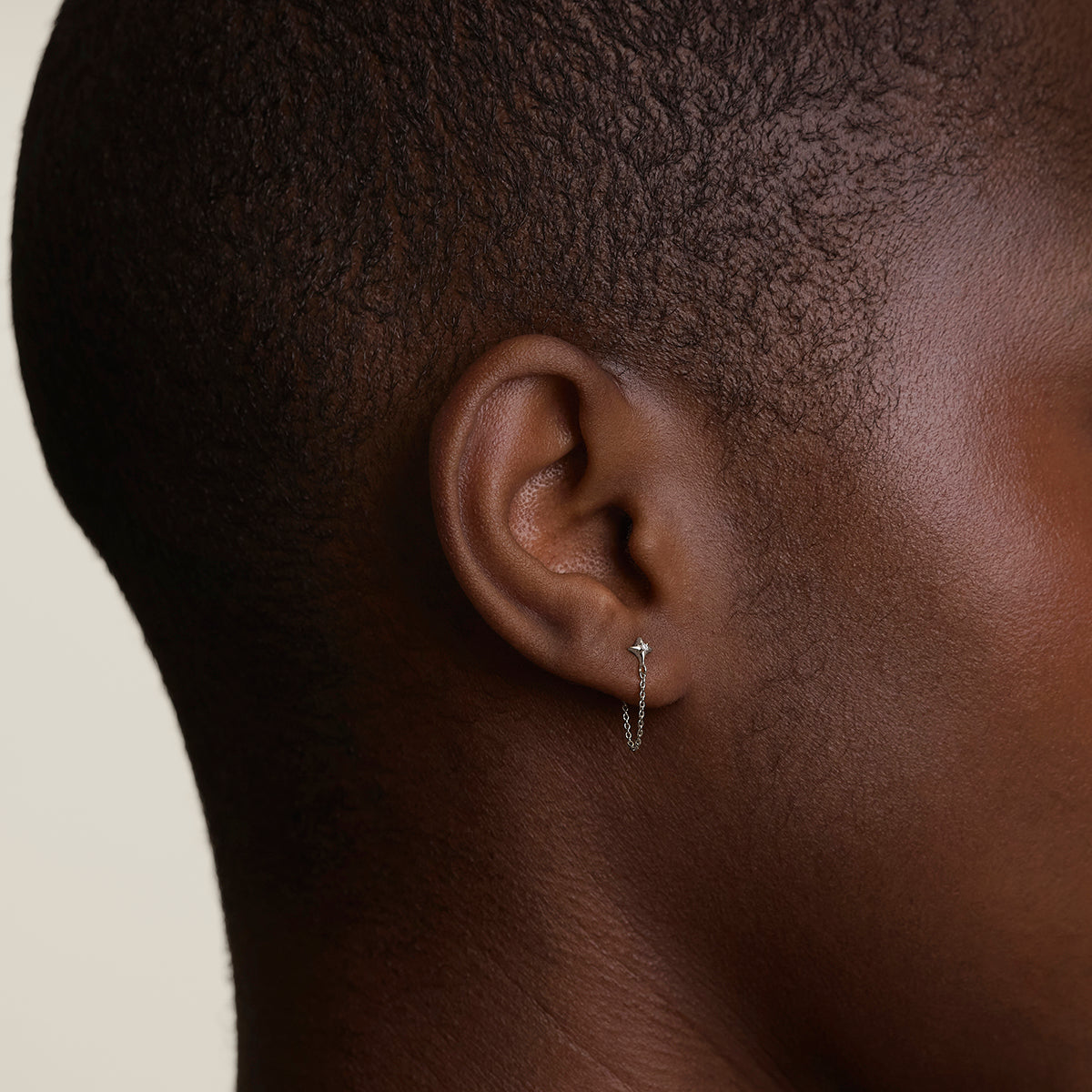 Cosmic Star Chain Stud Earrings in Silver-Astrid & Miyu