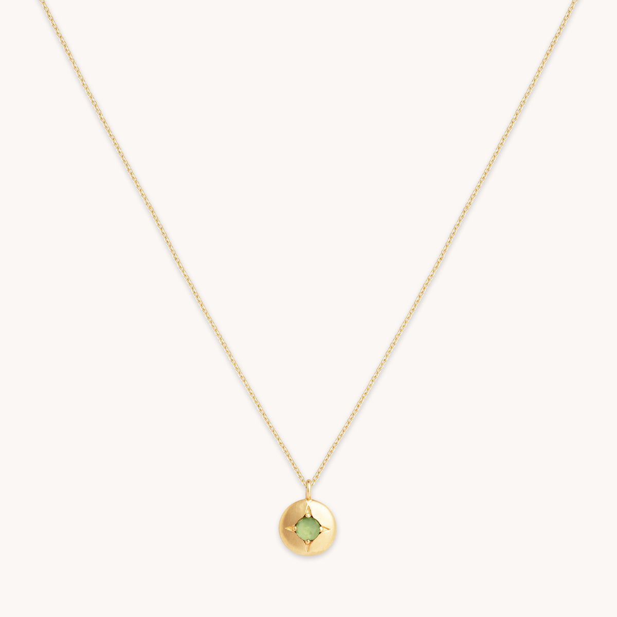 August Peridot - August Peridot Birthstone Necklace in Solid Gold - Pendant Necklace - Astrid & Miyu