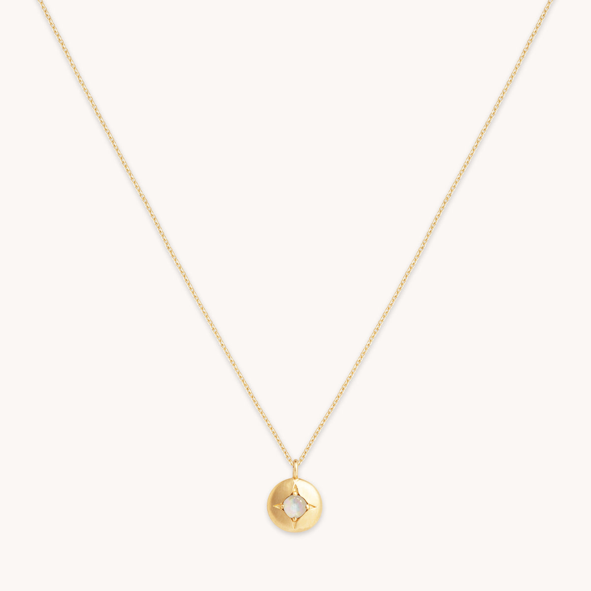 Birthstone Jewellery - October Opal Birthstone Necklace in Solid Gold - Pendant Necklace - Astrid & Miyu