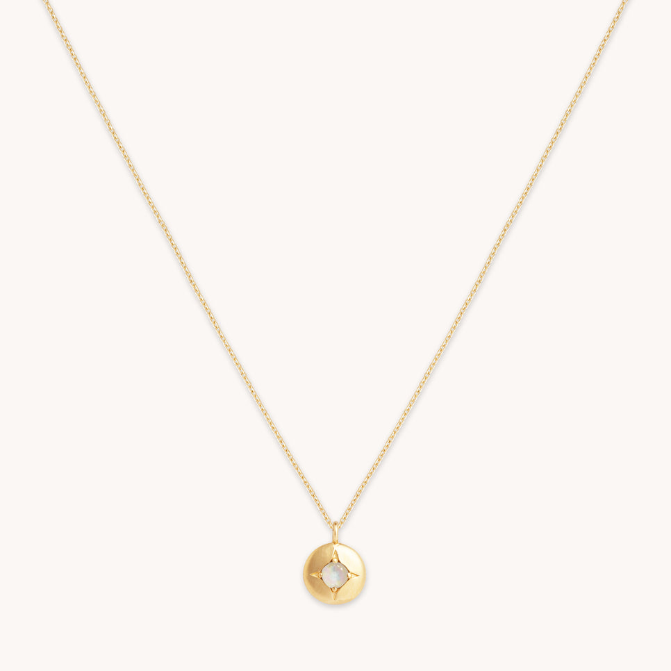 Birthstone Jewellery - October Opal Birthstone Necklace in Solid Gold - Pendant Necklace - Astrid & Miyu
