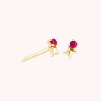 Birthstone Earrings - July Ruby Birthstone Earrings in Solid Gold - Stud Earrings - Astrid & Miyu