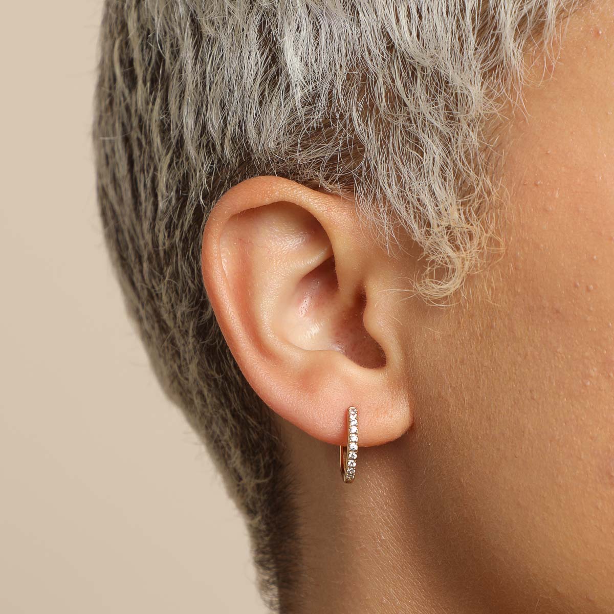 18k Gold Plated Jewellery - Essential Crystal Small Hoops in Gold - Hoop Earrings - Astrid & Miyu