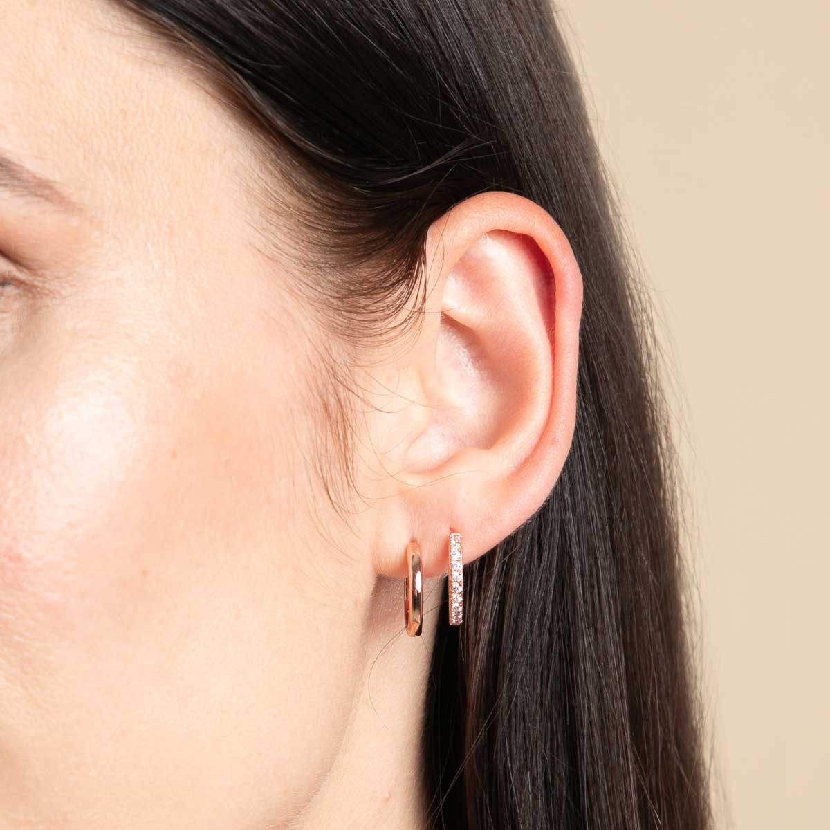 18k Rose Gold Plated Jewellery - Essential Small Hoops in Rose Gold - Hoop Earrings - Astrid & Miyu