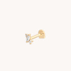 Diamond Marquise Cluster Piercing Stud in Solid Gold-Astrid & Miyu