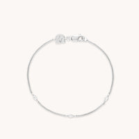 Bracelets - Navette Crystal Bracelet in Silver - Charm Bracelet - Astrid & Miyu