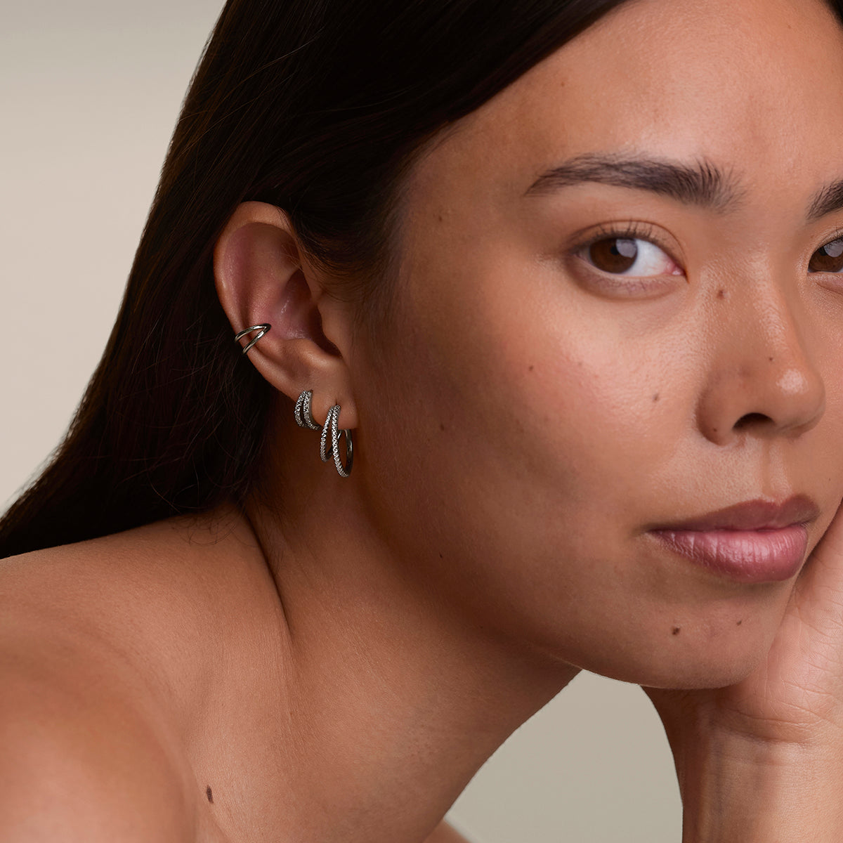 Illusion Essential Ear Cuff in Silver-Astrid & Miyu