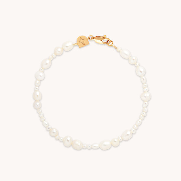 18k Gold Plated Jewellery - Serenity Pearl Beaded Bracelet in Gold - Bracelet - Astrid & Miyu