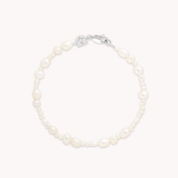 Beaded Jewellery - Serenity Pearl Beaded Bracelet in Silver - Bracelet - Astrid & Miyu