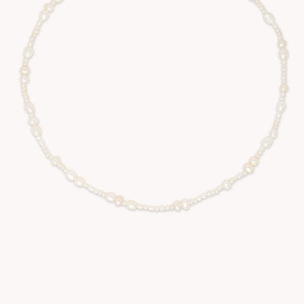 18k Gold Plated Jewellery - Serenity Pearl Beaded Necklace in Gold - Necklaces - Astrid & Miyu