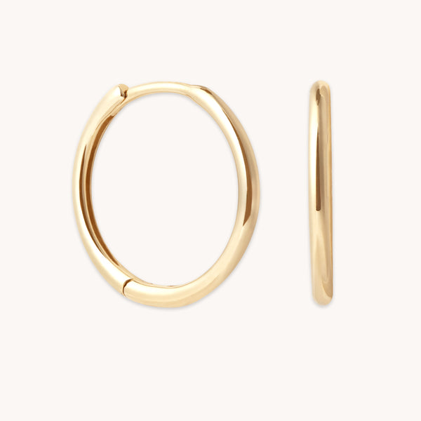 Earrings - Simple 12mm Hoops in Solid Gold - Hoop Earrings - Astrid & Miyu
