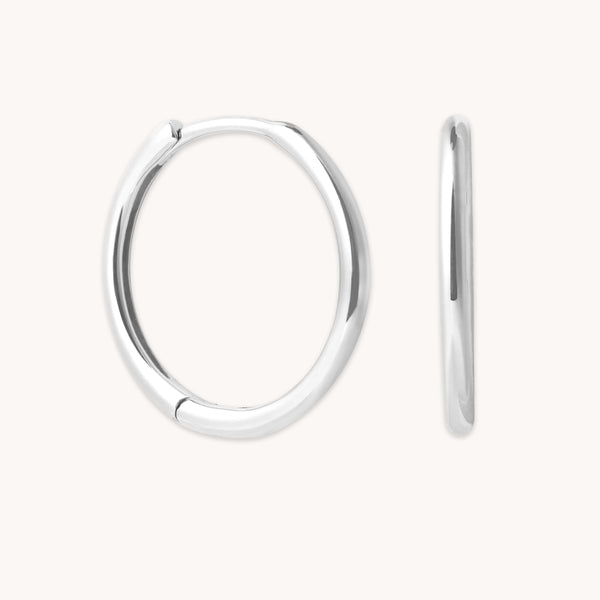 Earrings - Simple 12mm Hoops in Solid White Gold - Hoop Earrings - Astrid & Miyu