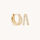 April White Topaz - Illusion Topaz Huggies in Solid Gold - Hoop Earrings - Astrid & Miyu