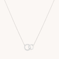 April White Topaz - Orbit Topaz Necklace in Solid White Gold - Pendant Necklace - Astrid & Miyu