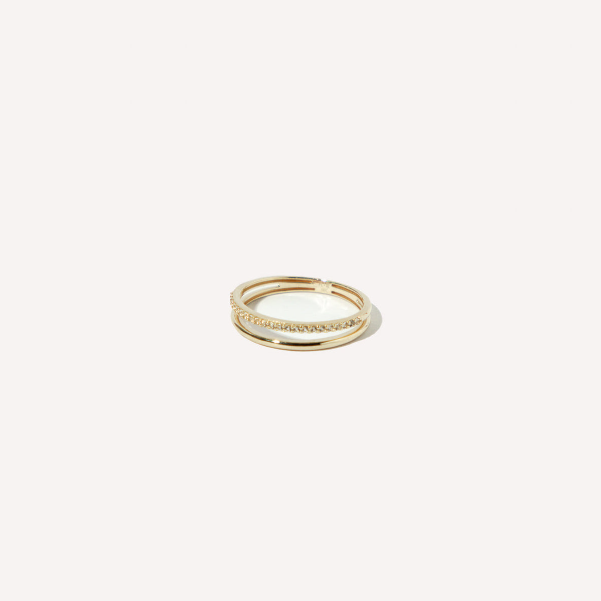 April White Topaz - Illusion Topaz Band Ring in Solid Gold - Rings - Astrid & Miyu