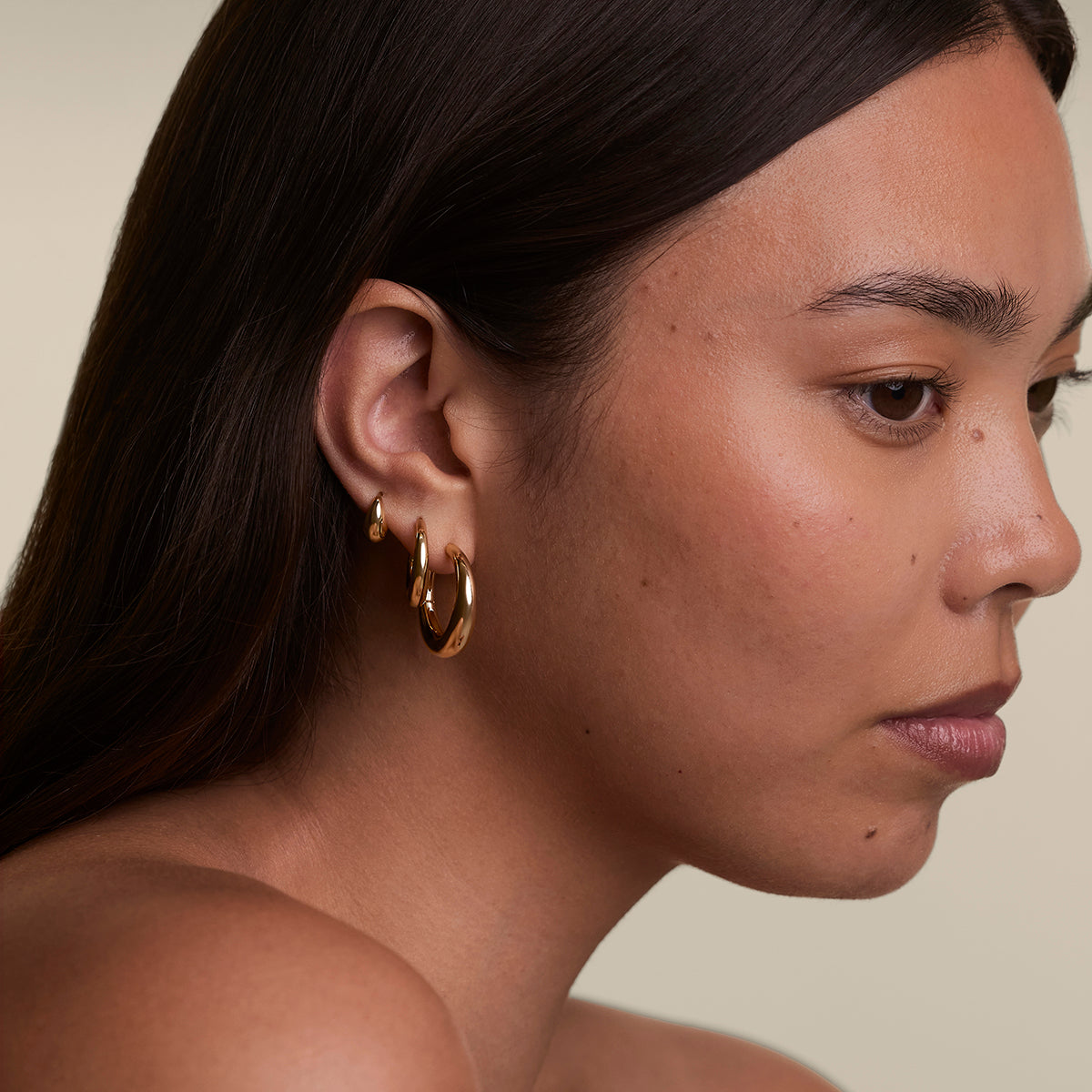 Dome Hoops in Gold-Astrid & Miyu