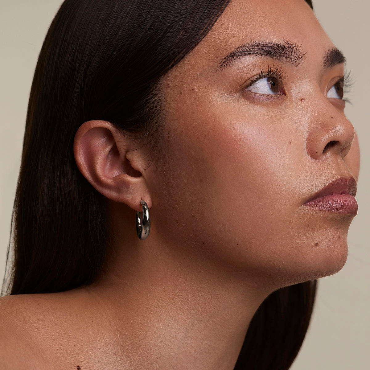 Dome Hoops in Silver-Astrid & Miyu