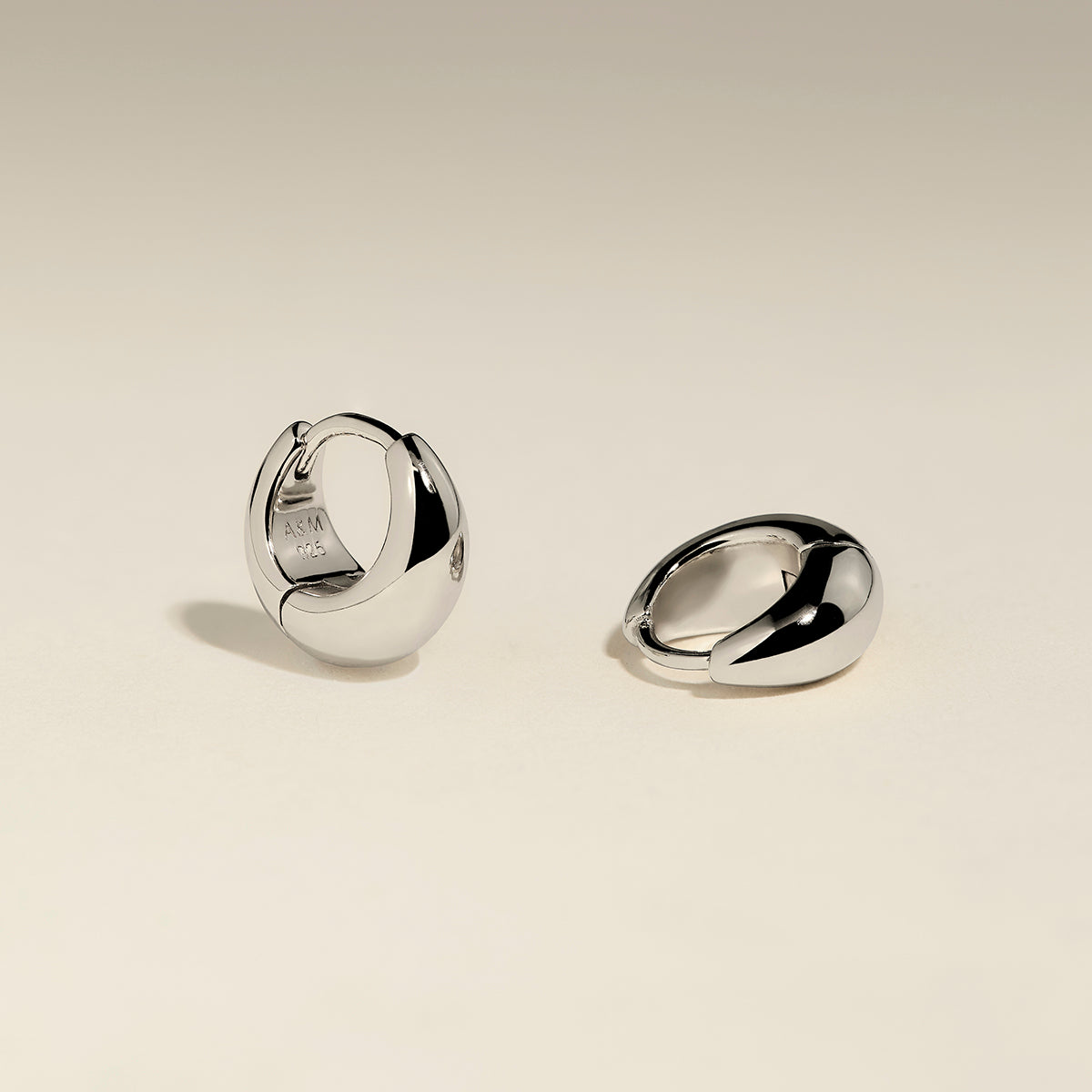 Dome Huggies in Silver-Astrid & Miyu
