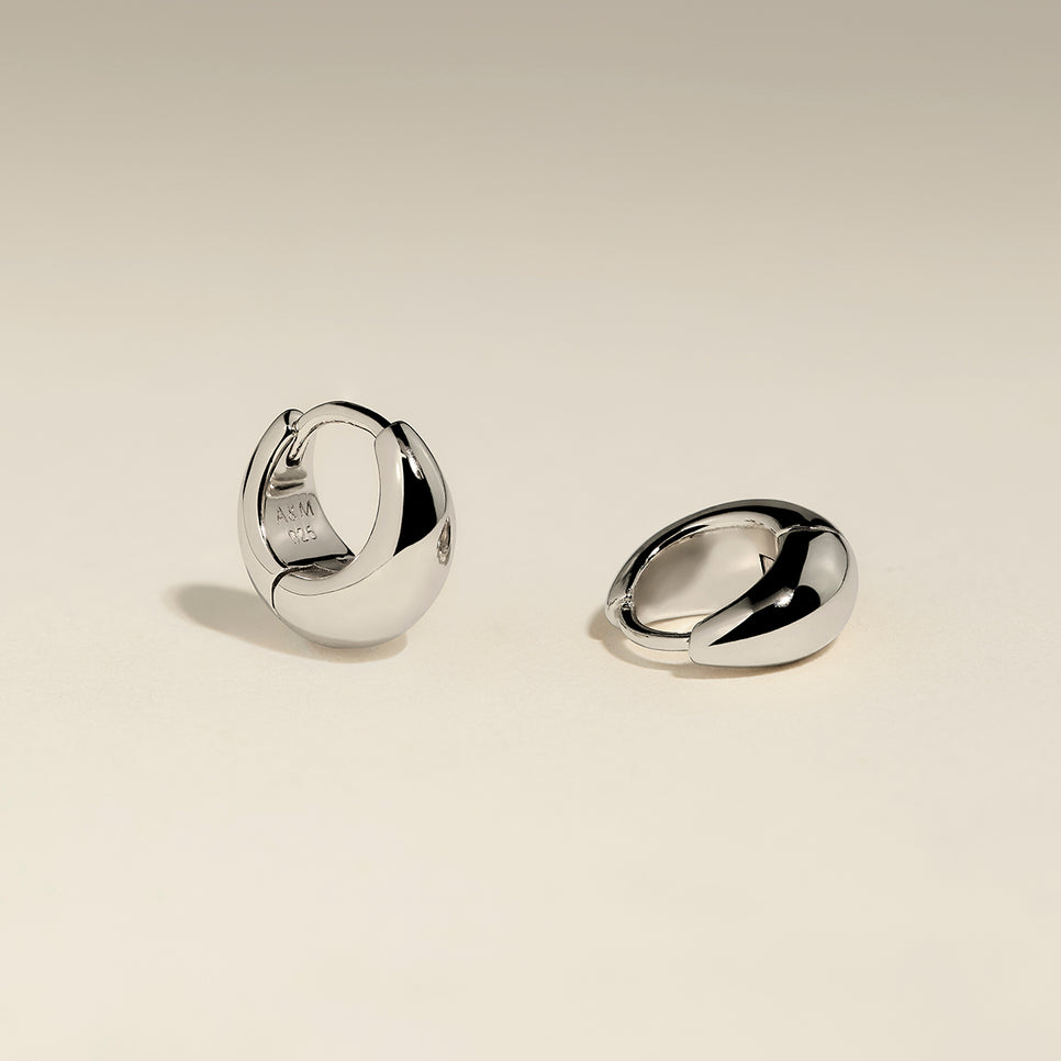Dome Huggies in Silver-Astrid & Miyu