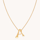 18k Gold Plated Jewellery - A Initial Bold Pendant Necklace in Gold - Pendant Necklace - Astrid & Miyu