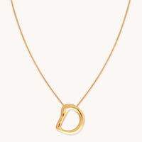 18k Gold Plated Jewellery - D Initial Bold Pendant Necklace in Gold - Pendant Necklace - Astrid & Miyu